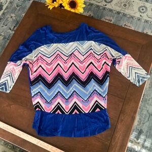 Si Avance Chevron‎ Blouse Top Small